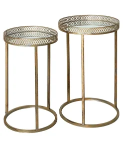 Set Of 2 Portobello Mirrored Side Tables
