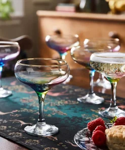 Set Of 6 Suave Rainbow Champagne Coupes