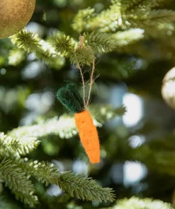 Set Of 4 Very Veggie Hanging Christmas Decorations