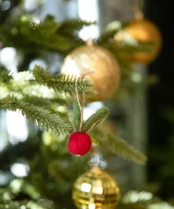 Set Of 4 Very Veggie Hanging Christmas Decorations
