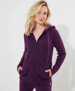 Sloe Joes Knitted Cable Zip Up Cardigan