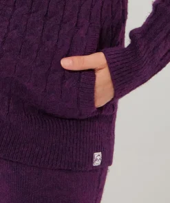 Sloe Joes Knitted Cable Zip Up Cardigan