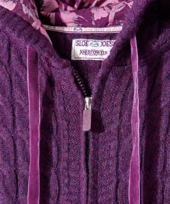 Sloe Joes Knitted Cable Zip Up Cardigan