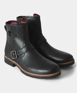 Snake Pass Leather Biker Boots