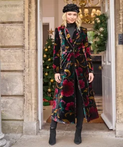 Statement Boutique Printed Velvet Coat