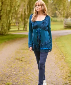 Valerie Velour Cutabout Top