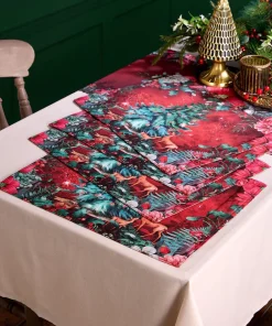 Wondrous Woodland Pack Of 4 Christmas Placemats